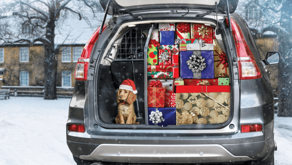 Wenn das Auto bis unters Dach mit Weihnachtsgeschenken vollgepackt ist und dann auch noch ein Hund mitkommen soll, braucht der Vierbeiner seinen eigenen sicheren Bereich. Um den Hund sicher im Auto zu transportieren, kann man ganz einfach ein Hundegitter und einen Laderaumteiler von Travall nachrüsten. So kann man all seine Weihnachtsgeschenke Ideen in die Tat umsetzen und ist bereit fürs Fest! © Travall