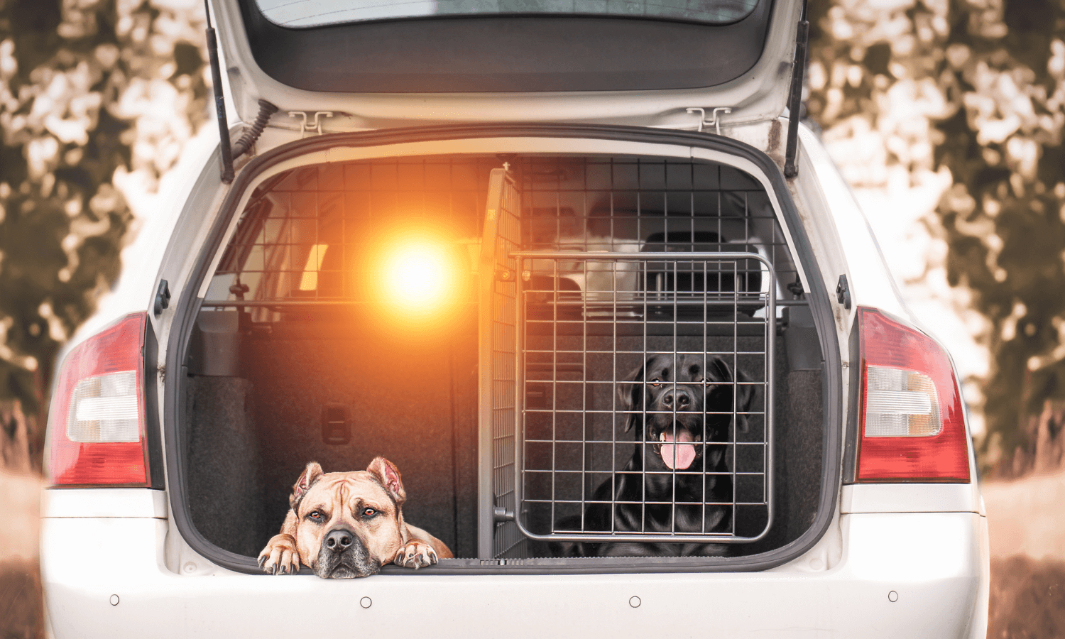 Mit einem zusätzliche Travall-Gitter wie dem Travall TailGate Heckgitter kann ein Hund davon abgehalten werden, voreilig aus dem Kofferraum des Auto zu springen. © Travall