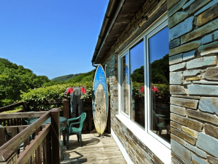 Rusey Cottage with surfing gear