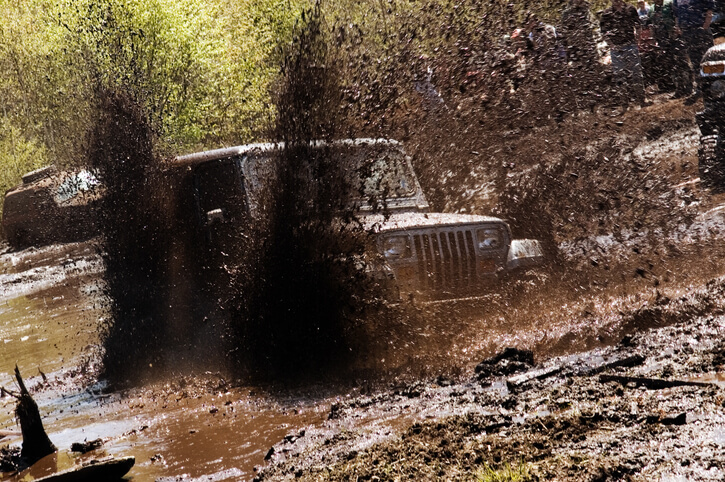 jeep wrangler in mud